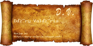 Déry Valéria névjegykártya